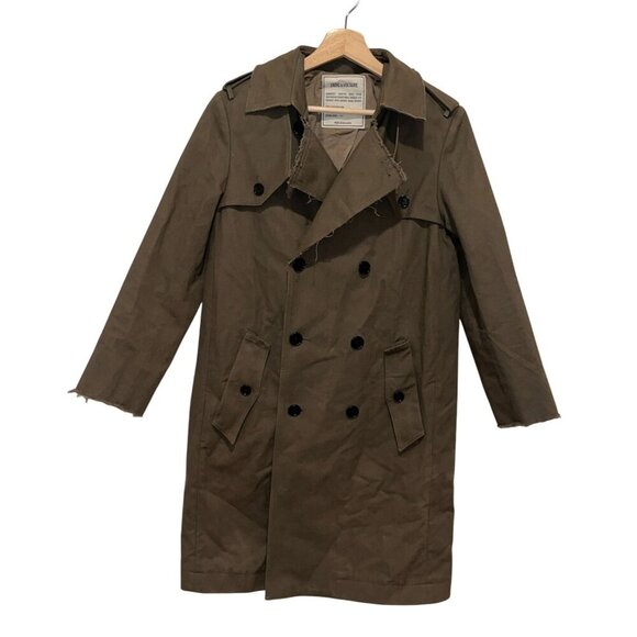 Zadig & Voltaire GreenTrench Coat Women's Size S Small (MRSP $850)